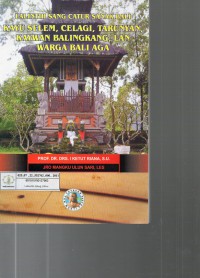 Image of Lalintih Sang Catur Sanak Bali Kayu Selem, Celagi, Tarunyan, Kaywan Balingkang, Lan Warga Bali Aga